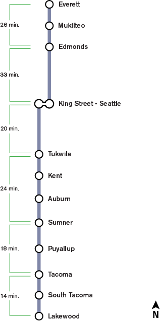 Sounder Commuter Rail Map Sounder Train Stations - Sounder Commuter Rail | Full Size Png Download |  Seekpng
