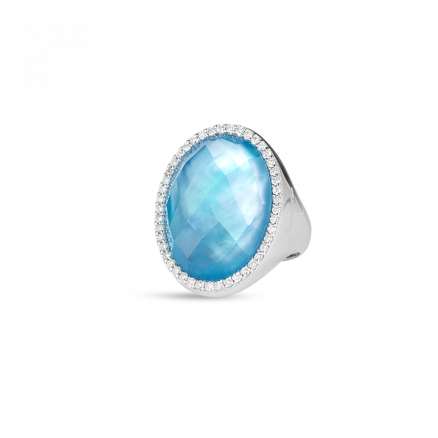 Roberto Coin Ring With Diamonds, Topaz And Mother Of - Opal (1410x1800), Png Download