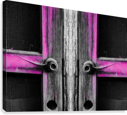 Pink Old Vintage Wooden Doors Texture Background Canvas - Artist (429x386), Png Download