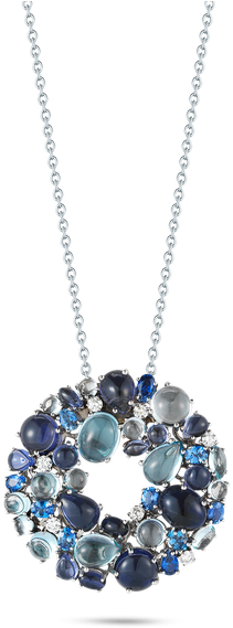 Roberto Coin Wreath Pendant With Diamond, Iolite And - Locket (800x800), Png Download