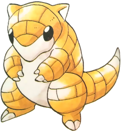 So Now Were In Pewter Quick Stop To The Pokémon Center - Sandshrew Official Art (421x454), Png Download