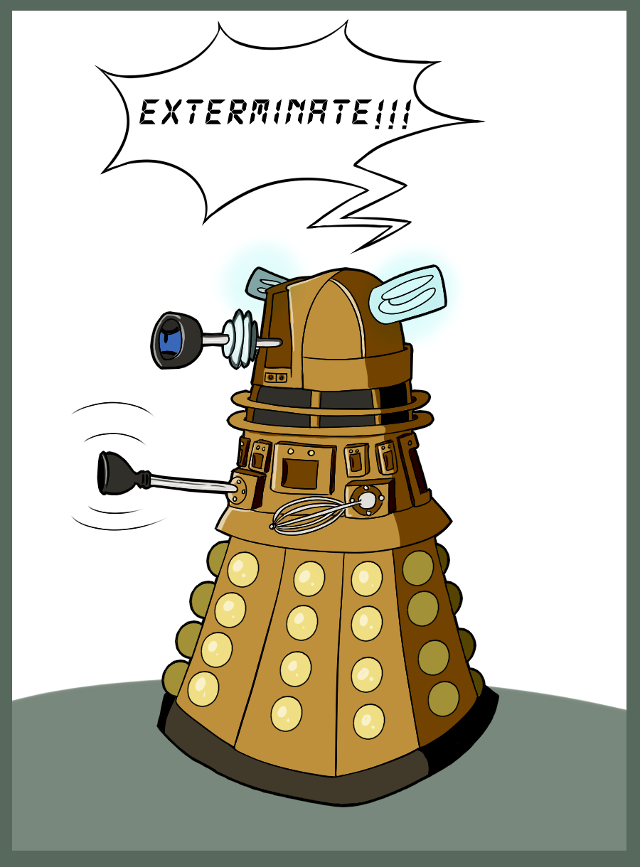 Dalek By Blitzkatze On Deviantart Vector Royalty Free - Cute Dalek Drawing (900x1220), Png Download