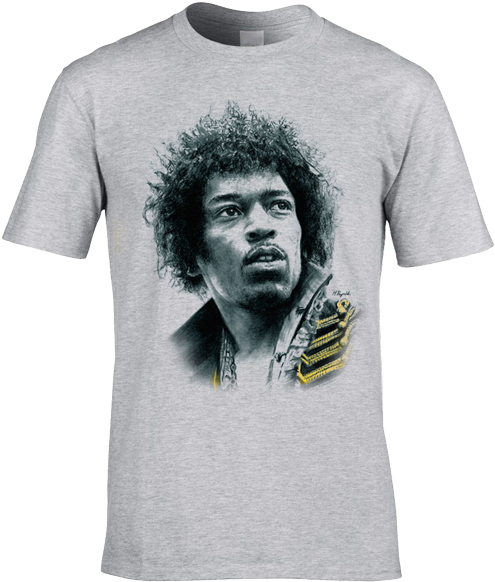 Exclusive Jimi Hendrix T-shirt Drawn In Charcoal By - Ma Strum T Shirt (600x600), Png Download