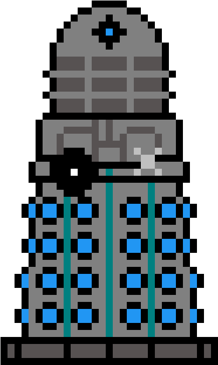 Dalek Ship - Minecraft Pixel Art Templates Fnaf (560x1134), Png Download