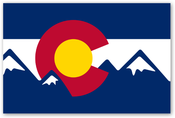 Colorado Mountain Flag Sticker - Colorado State Flag (600x410), Png Download