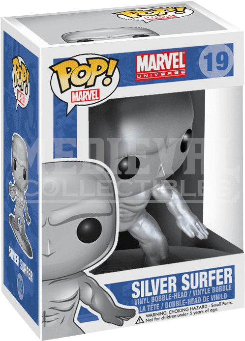 Marvel Universe Silver Surfer Pop Figure - Silver Surfer Funko Pop (703x703), Png Download