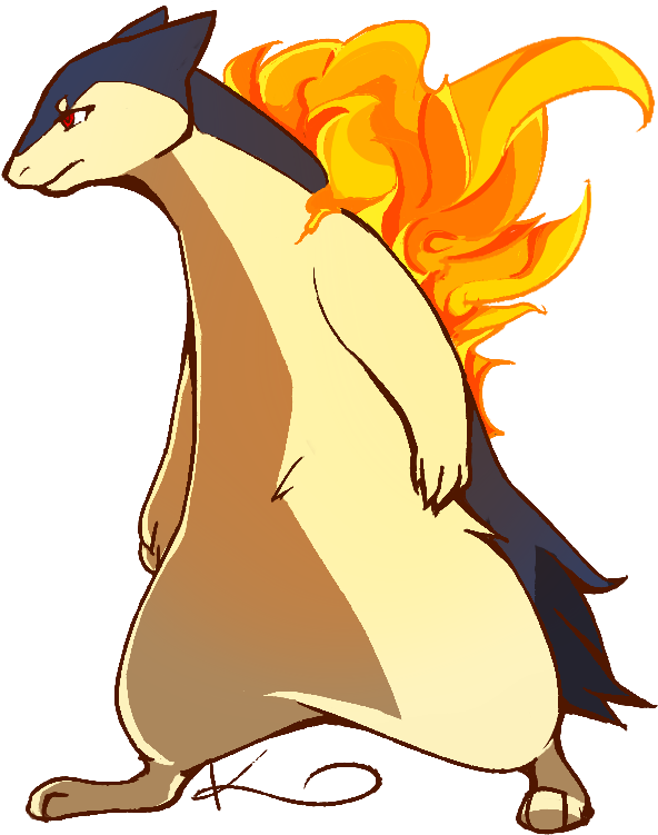 Typhlosion Official Art - Illustration (800x800), Png Download
