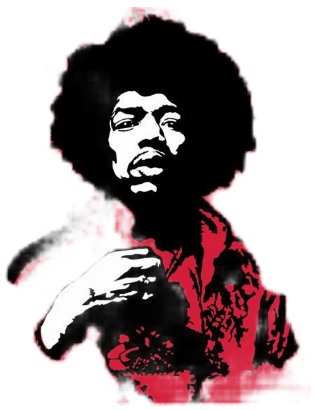 Report Abuse - Jimi Hendrix Red Poster (1024x1337), Png Download