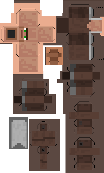 Download File - Minecraft Paper Villager (443x731), Png Download