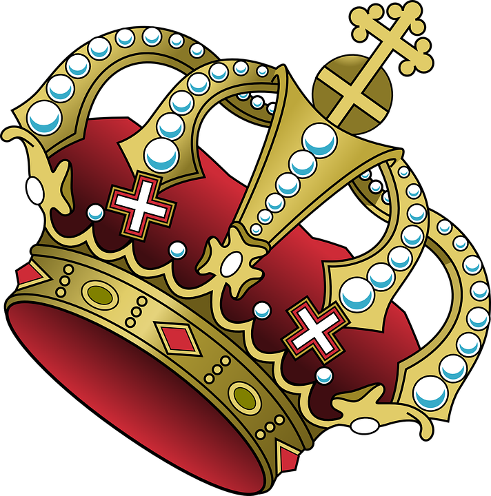 Imágenes De Coronas De Rey Y Reina - Royal Blue And Gold Crown (712x720), Png Download