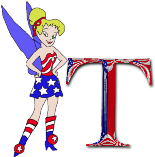 Tinkerbell, Tinker Bell, Usa, American Flag, Free Alphabet, - Tinker Bell (540x380), Png Download