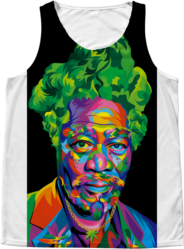 Morgan Freeman Colorful Art Exclusive Tank - Vest (1024x1024), Png Download