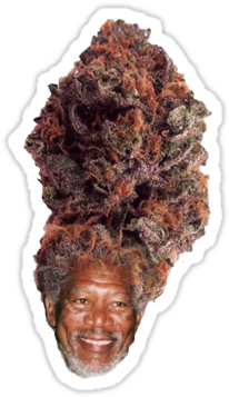 Morgan Freeman - Morgan Freeman Weed Head (375x360), Png Download