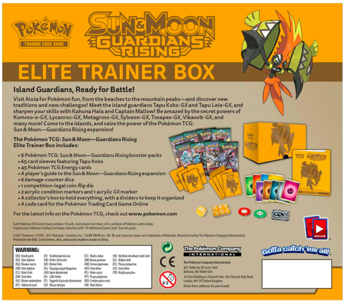 Sun & Moon Guardians Rising - Pokemon Ccg: Sun And Moon Guardians Rising Elite Trainer (800x800), Png Download