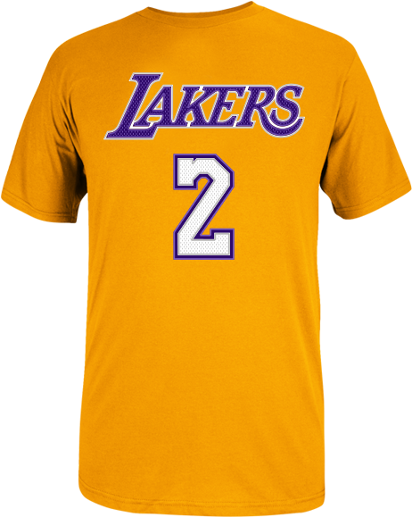 Los Angeles Lakers Lonzo Ball Hd Home Player Name And - Vintage Kobe Bryant Lakers 24 Jersey Small (500x667), Png Download