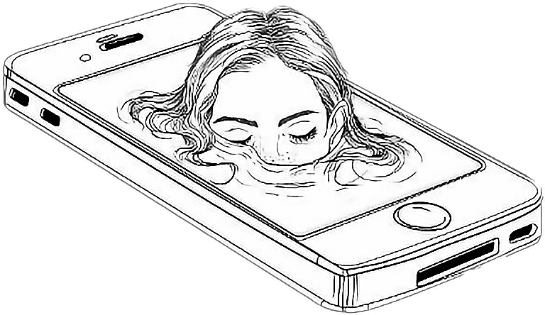 Report Abuse - Phone Drawing (768x444), Png Download