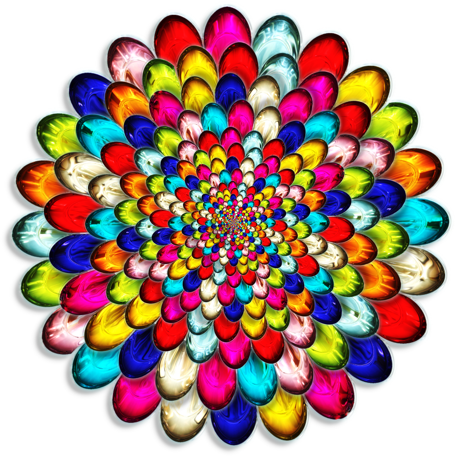 Glass Flower Mandala Round Ornament (1920x1919), Png Download