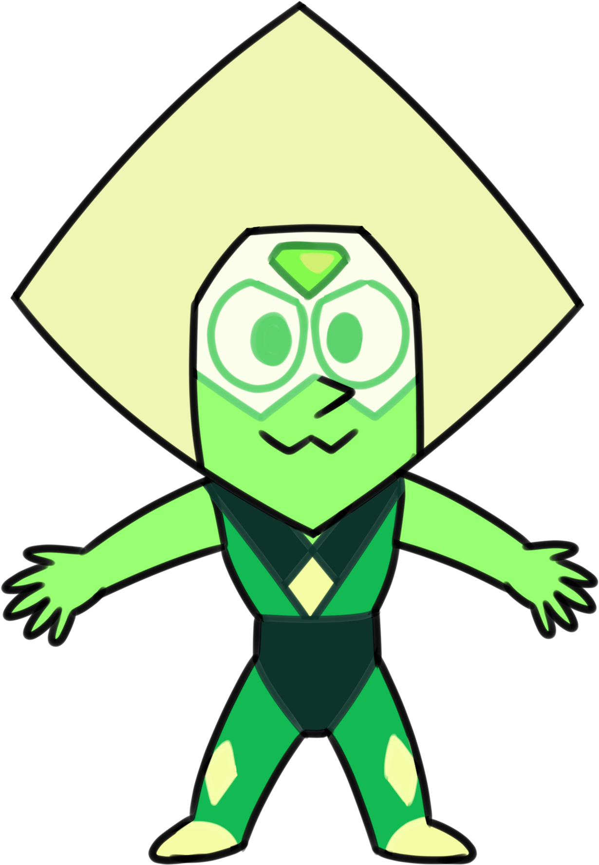 Motoko Kusanagi Green Yellow Leaf Clip Art Fictional - Imágenes De Peridot De Steven Universe (1280x1825), Png Download