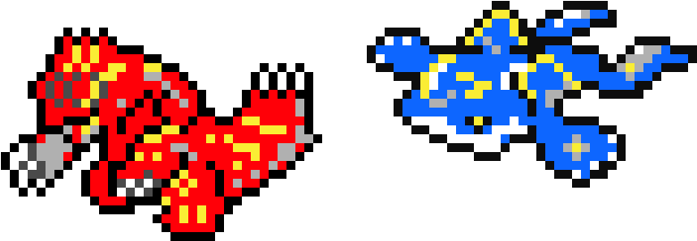 Groudon And Kyogre - Pixel Art (920x380), Png Download