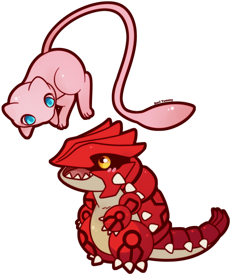 Groudon Transparent Cute - Chibi Mew (800x945), Png Download