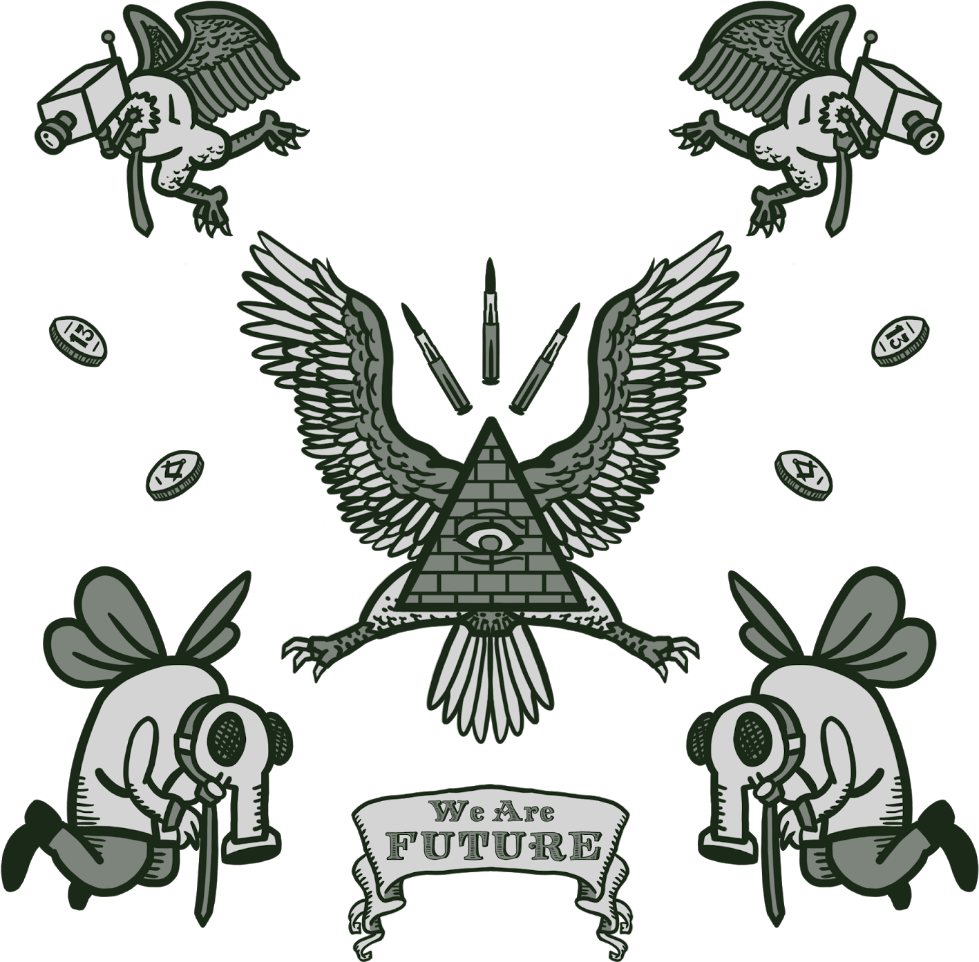 I Love The Icons In This Piece - Clip Art (1600x1600), Png Download