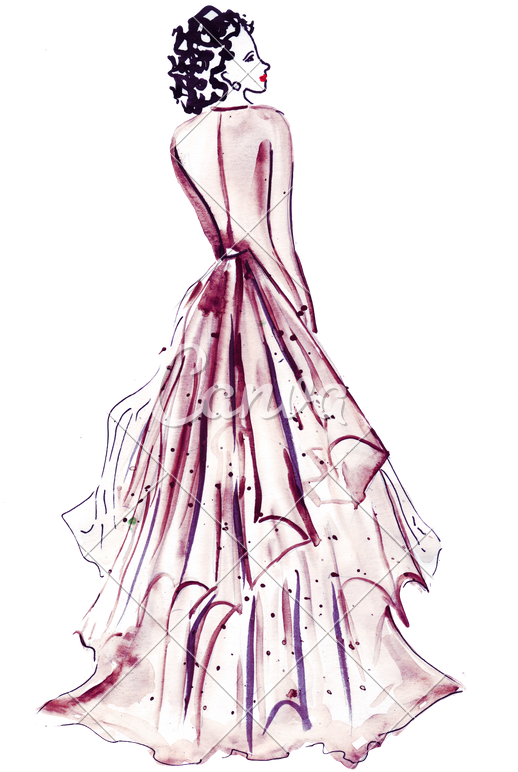 Banner Freeuse Hand Draw Of Female Fashion Painted - Fashion Hand Draw (605x800), Png Download