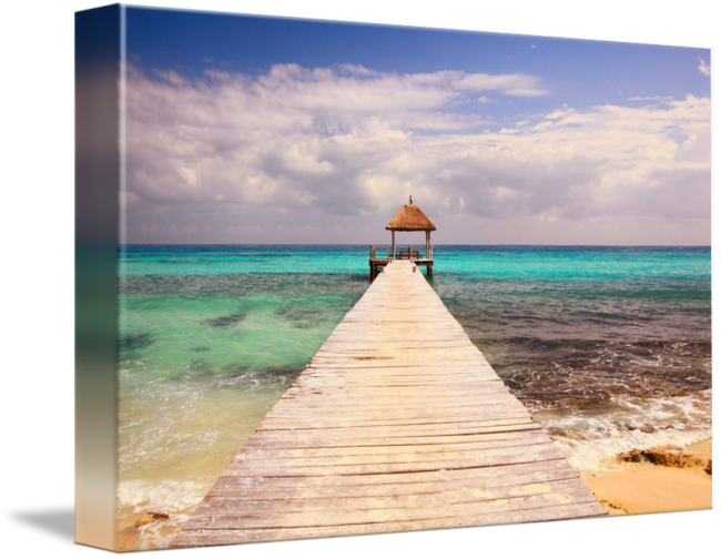 Banner Transparent Stock And Caribbean Sea Playa Del - Gallery-wrapped Canvas Art Print 16 X 11 Entitled Boardwalk (650x504), Png Download