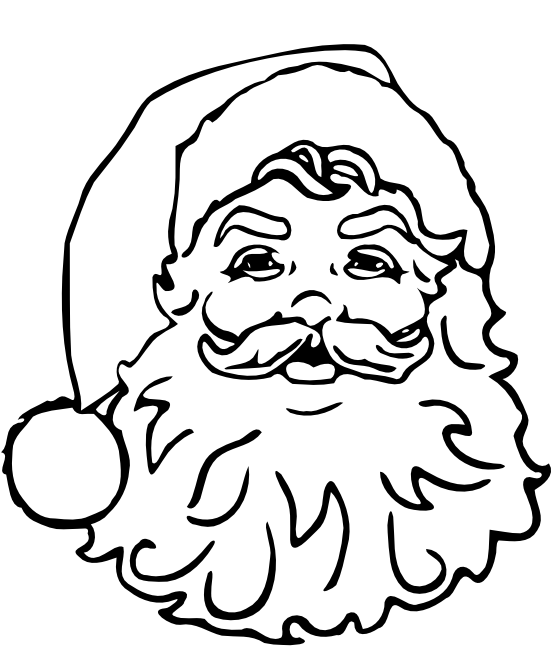 Black And White Pictures Of Santa Claus - Santa Claus: Adult Coloring Book (555x753), Png Download