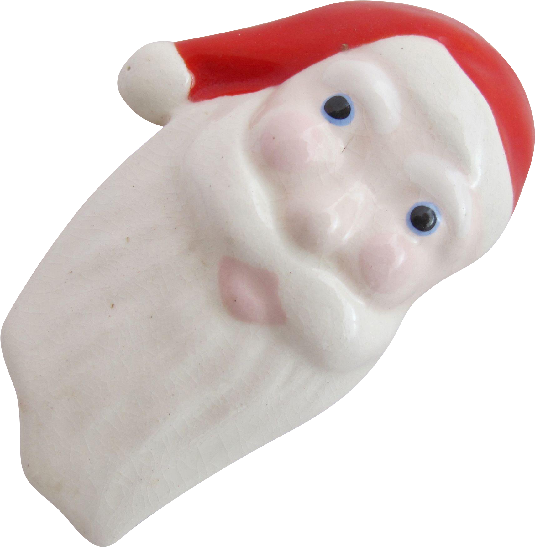 Vintage Ruby Z Ceramic Santa Face Brooch - Sheep (1747x1747), Png Download