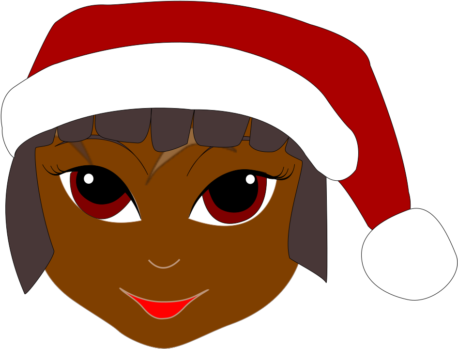Girl,santa Cap,santa - Christmas Day (500x370), Png Download