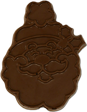 Large Cartoon Santa Face Lollipop - Chocolate (500x500), Png Download