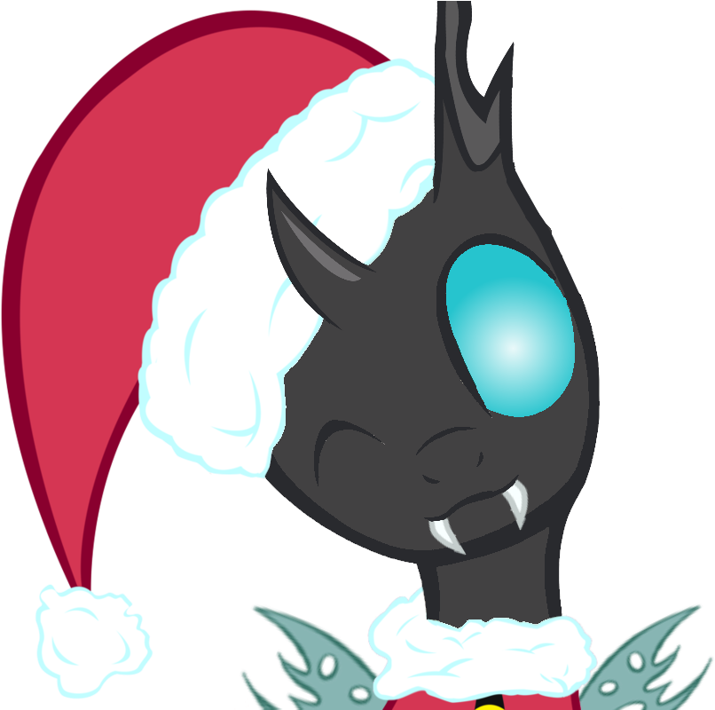 Pein078, Changeling, Christmas, Face, Hat, Safe, Santa - Christmas Changeling (900x799), Png Download