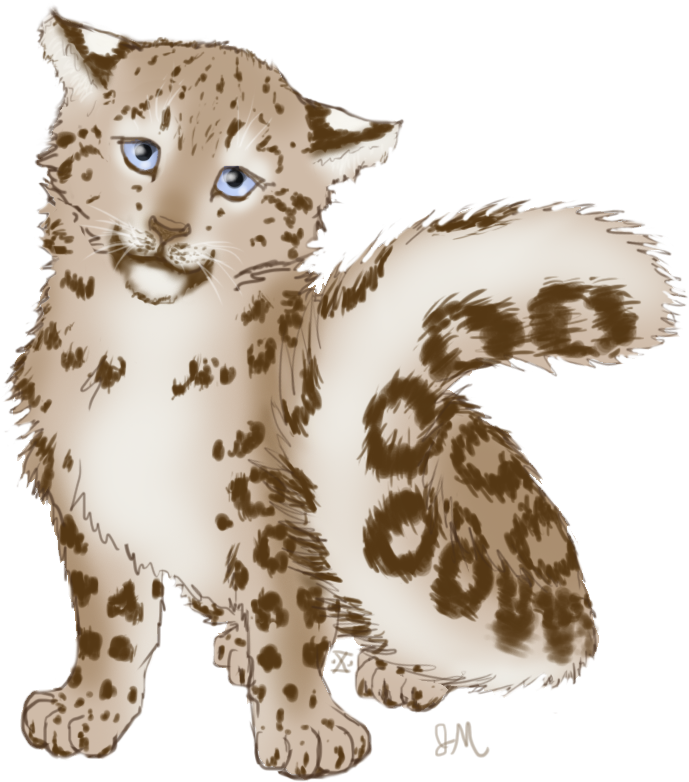 Vector Royalty Free Chocolate Cub By Graphiteforlunch - Snow Leopard Cub Drawing (828x855), Png Download