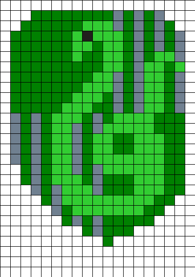 Harry Potter Perler Bead Pattern - Slytherin Crest Pixel Art (399x567), Png Download