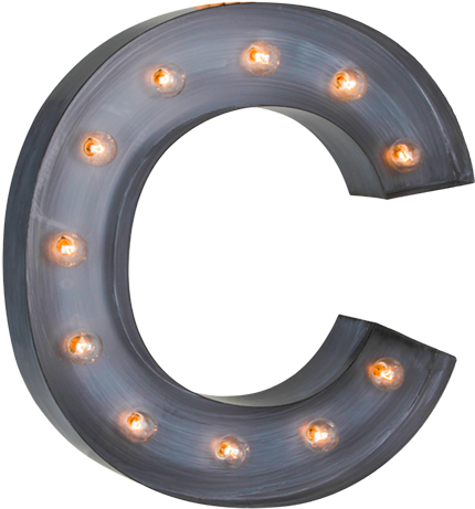 Illuminated Marquee Letter "c" - Design (980x653), Png Download