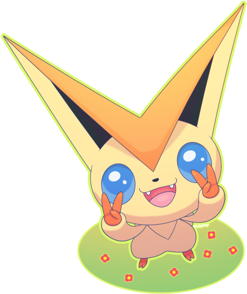 Victini - Digital Art (600x600), Png Download