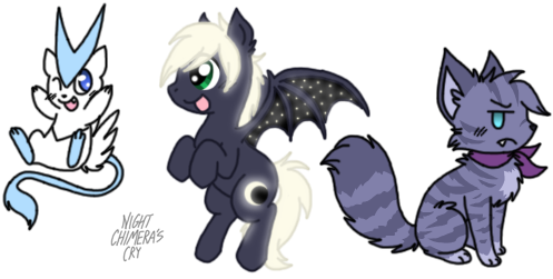 Night Chimeras Cry, Bat Pony, Cat, Fusion, Mew, Oc, - Pokemon Cat Oc (515x259), Png Download