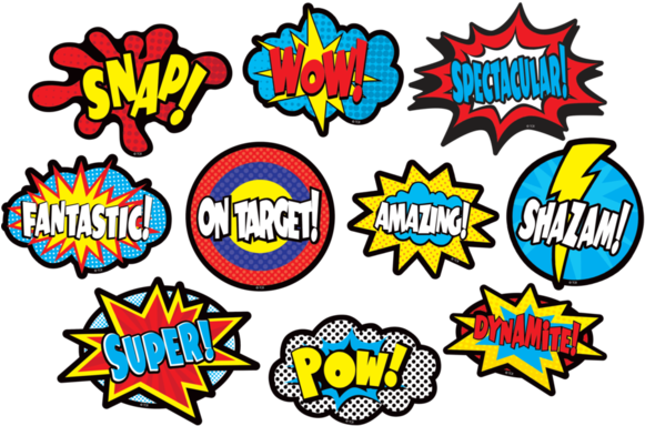 Clingy Thingies Superhero Sayings Accents - Teacher Created Resources Superhero Sayings Accents (580x580), Png Download