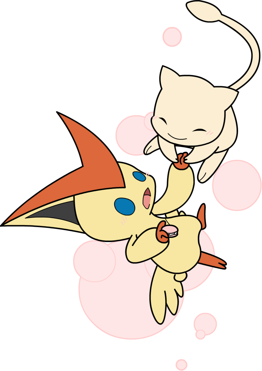 Pin By Angelsxdemons ~ On Pokemew ~ Poke Lee ~pokemon - Pokemon Victini And Mew (900x1277), Png Download
