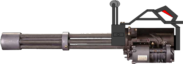 Minigun Png - Mk 44 Minigun (640x225), Png Download