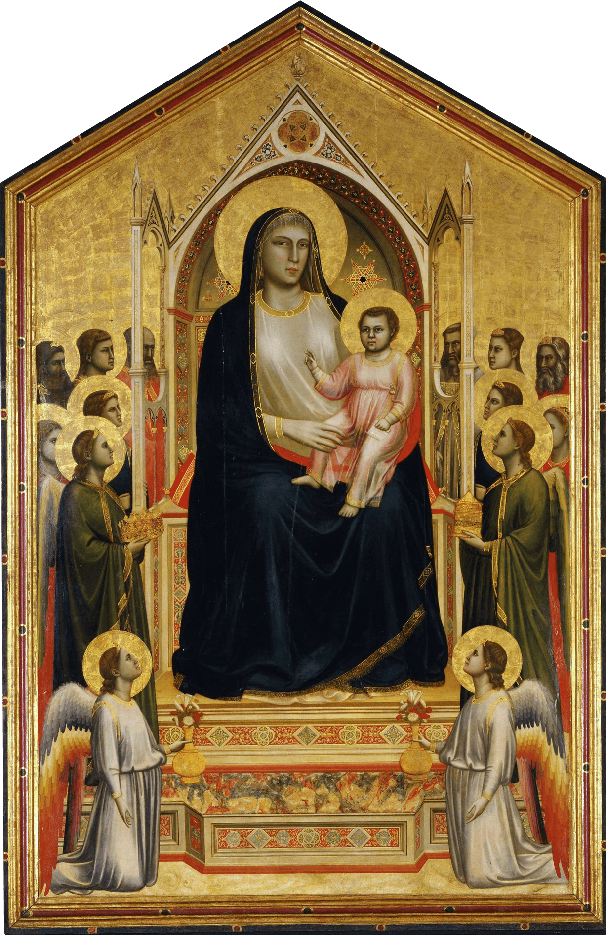 Madonna Enthroned, 1310 Giotto Di Bondone, - Madonna Di Ognissanti Giotto (1226x1904), Png Download