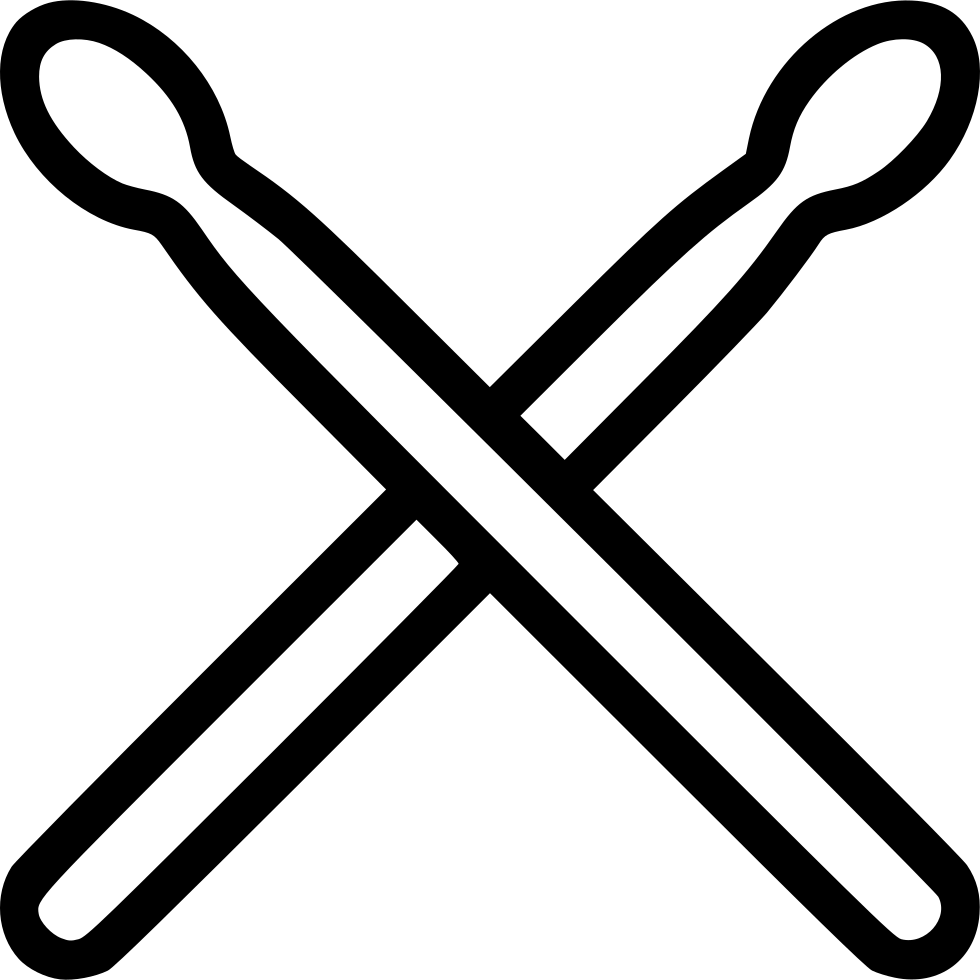 Drum Sticks Comments - Outline Of Drum Stick (980x980), Png Download