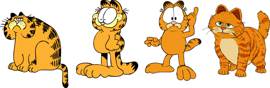 Garfield Traces By Colossalstinker On Deviantart Png - Garfield Versions (1024x336), Png Download