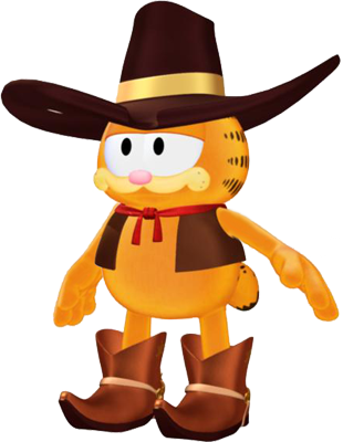 Garfield Cowboy Garfield Cowboy - Garfield With Cowboy Hat (310x400), Png Download