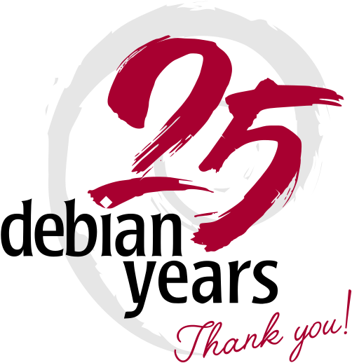 Https - //bits - Debian - Org/images/debian25years - Debian 25 Years (600x594), Png Download