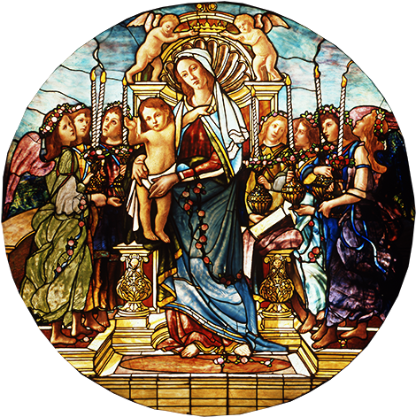 <em>madonna And Child</em> Window - Madonna And Child Tiffany (500x505), Png Download