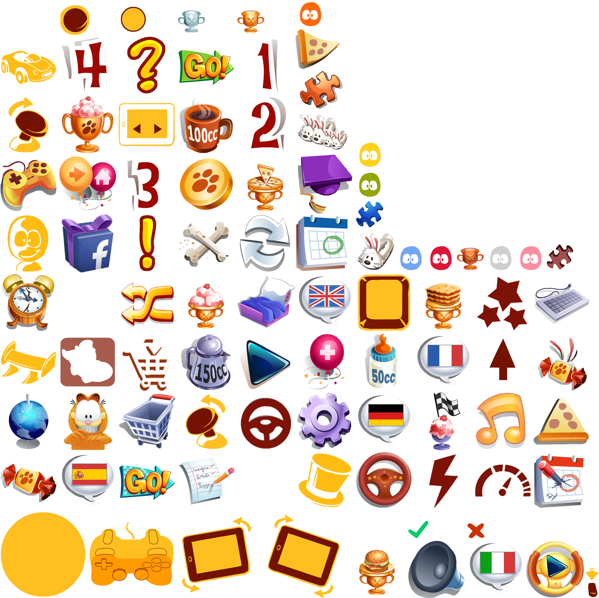 Click For Full Sized Image Icons - Garfield Kart Icons (2048x2048), Png Download