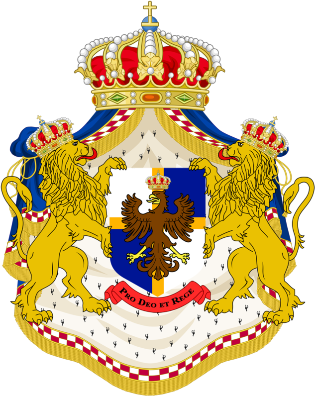 Kingdom Of Kirkland Coat Of Arms Updeted - Micronation Coat Of Arms (698x800), Png Download