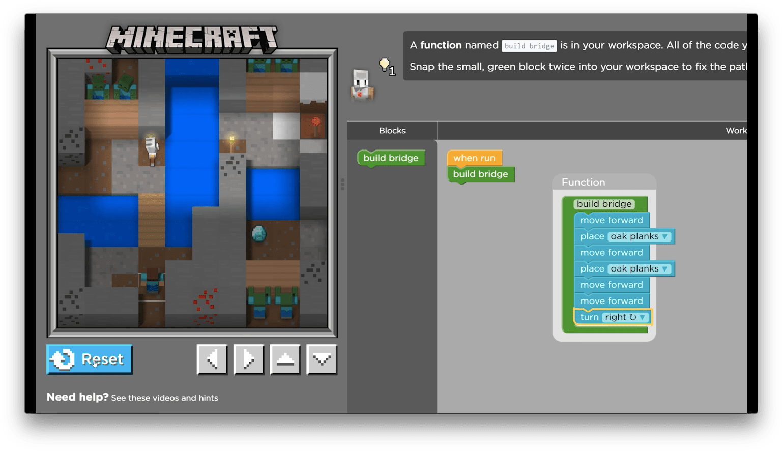 Mc 2017 Functions - Code Org Minecraft 8 (1552x898), Png Download