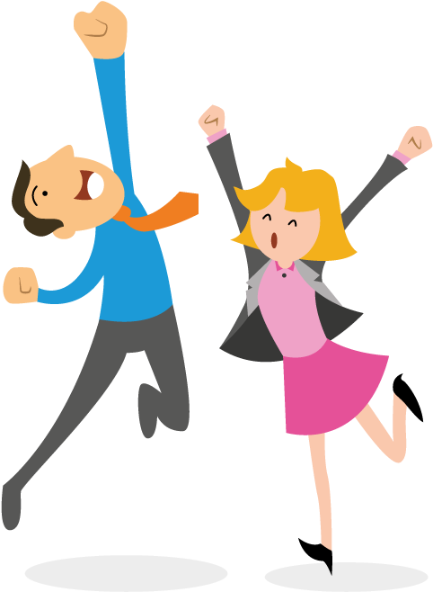 Happy People Png - Business People Cartoon Jump (540x739), Png Download
